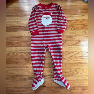 Carters fleece footed Santa pajamas